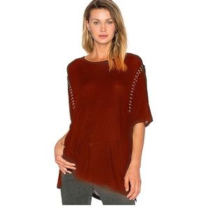 IRO Jeans Mayssa Chain Tee in Burgundy